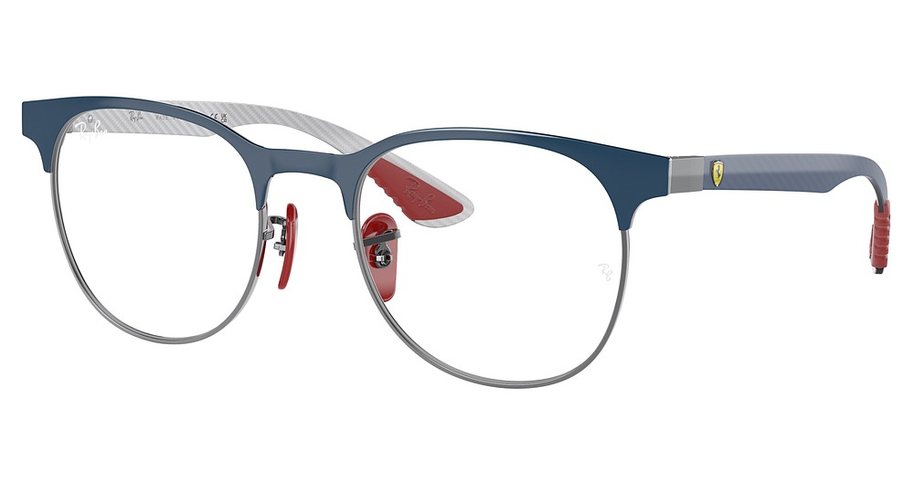Ray-Ban RX8327VM round eyeglasses in Blue on Gunmetal