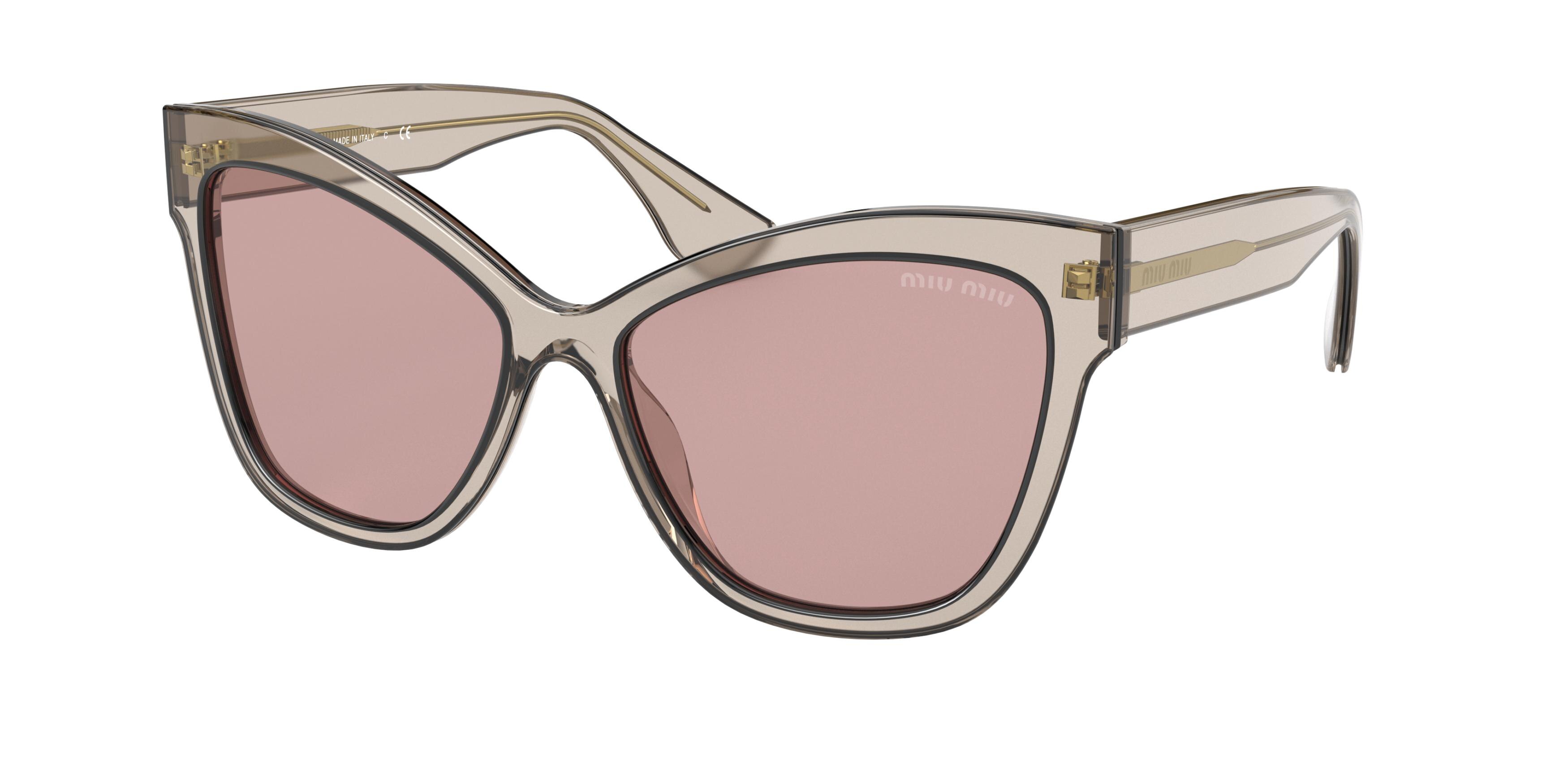 Miu Miu MU 08VSA cateye sunglasses in Grey Transparent
