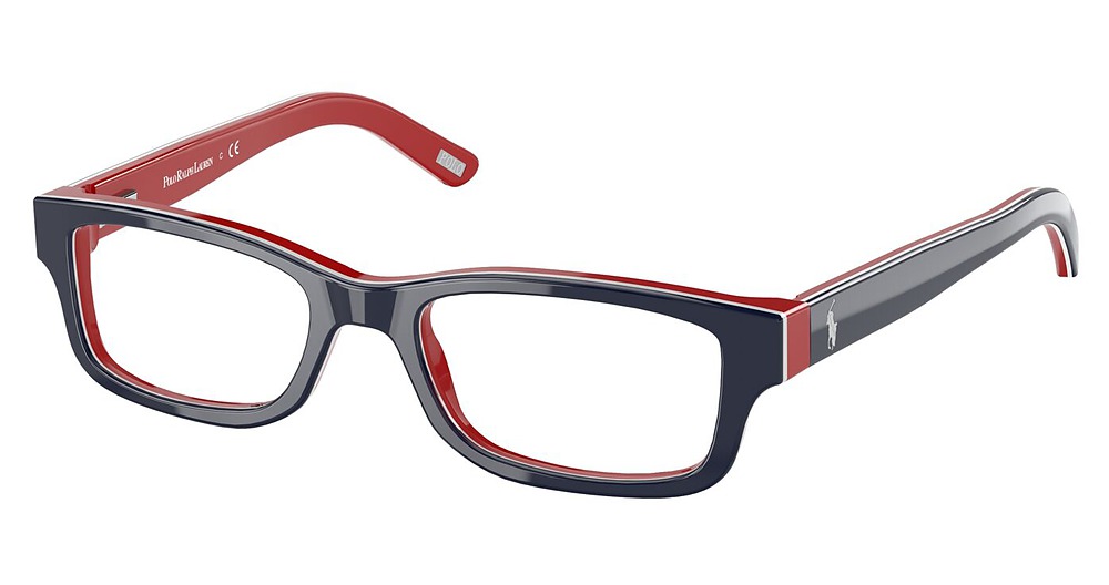 SHINY BLUE ON WHITE/RED