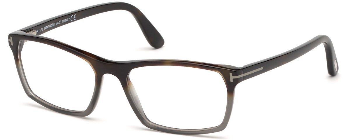 Shiny Grad. Havana-To-Transp. Grey/ Blue Block Lenses