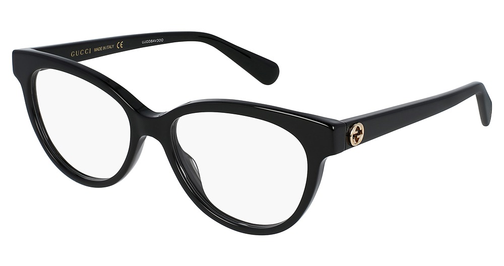 Gucci GG0373O round eyeglasses in Black Black Transparent