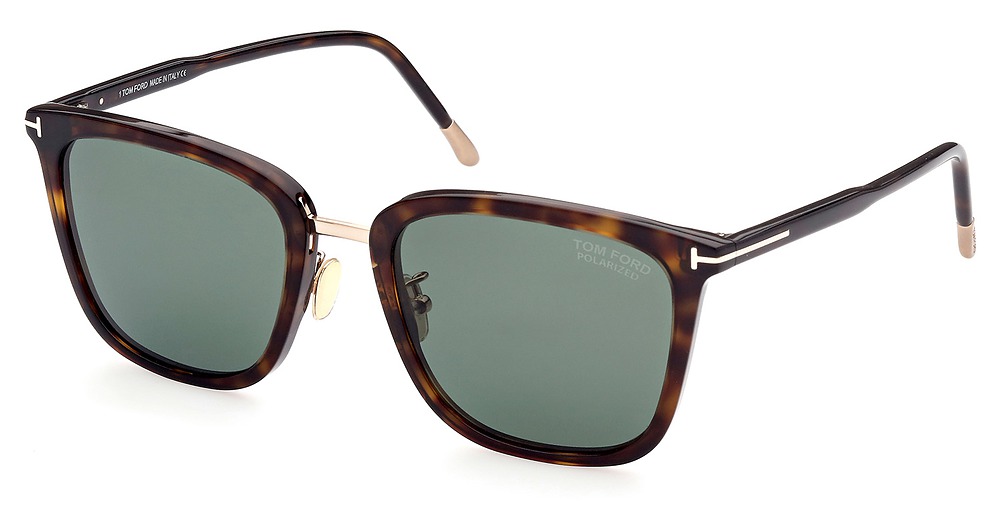 Tom Ford FT0949-D square sunglasses in Dark Havana/Green Polarized