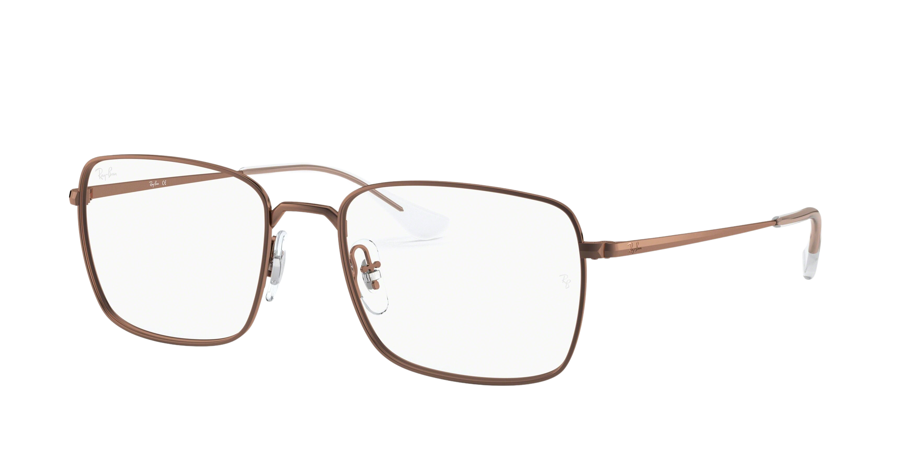 Ray-Ban RX6437 square sunglasses in Dark Brown