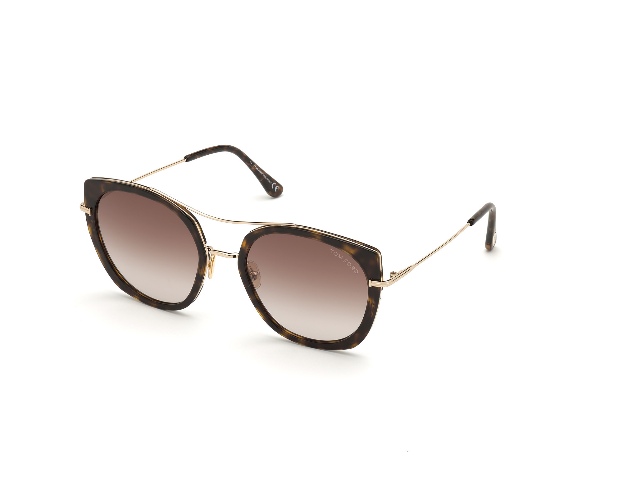 Tom Ford FT0760 Joey round sunglasses in Shiny Classic Dk. Havana W. Shiny