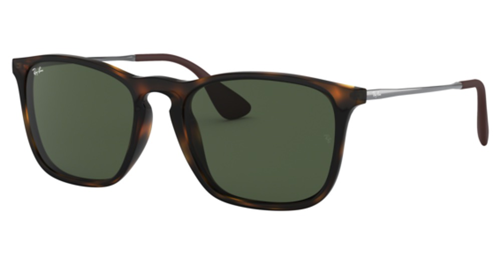 Ray-Ban RB4187F CHRIS round sunglasses in Light Havana/Dark Green