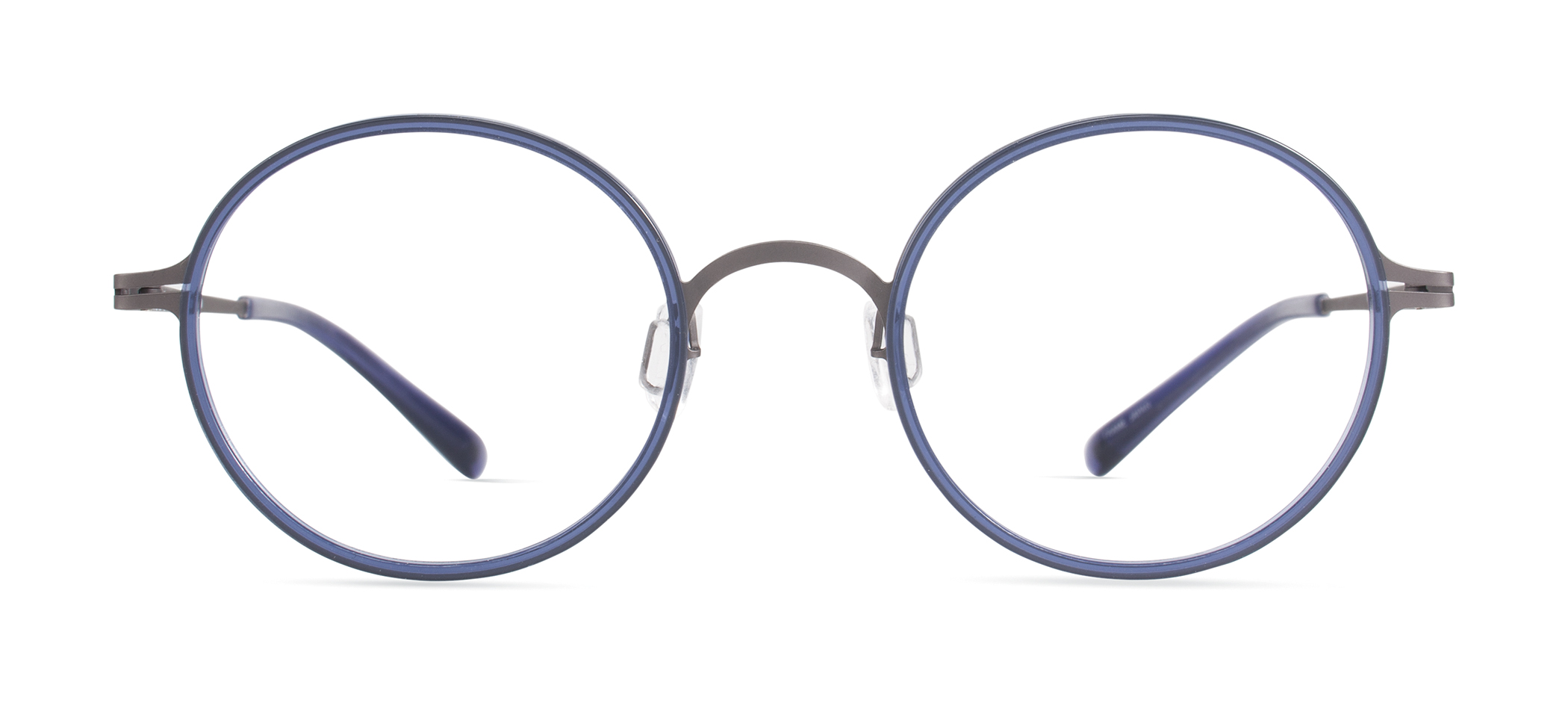 Modo 4402 round eyeglasses in Shiny Navy