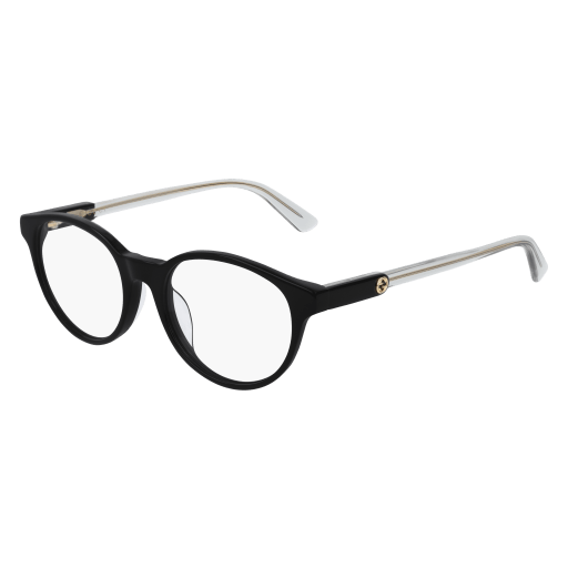 Gucci GG0487OA round eyeglasses in Black Black Transparent