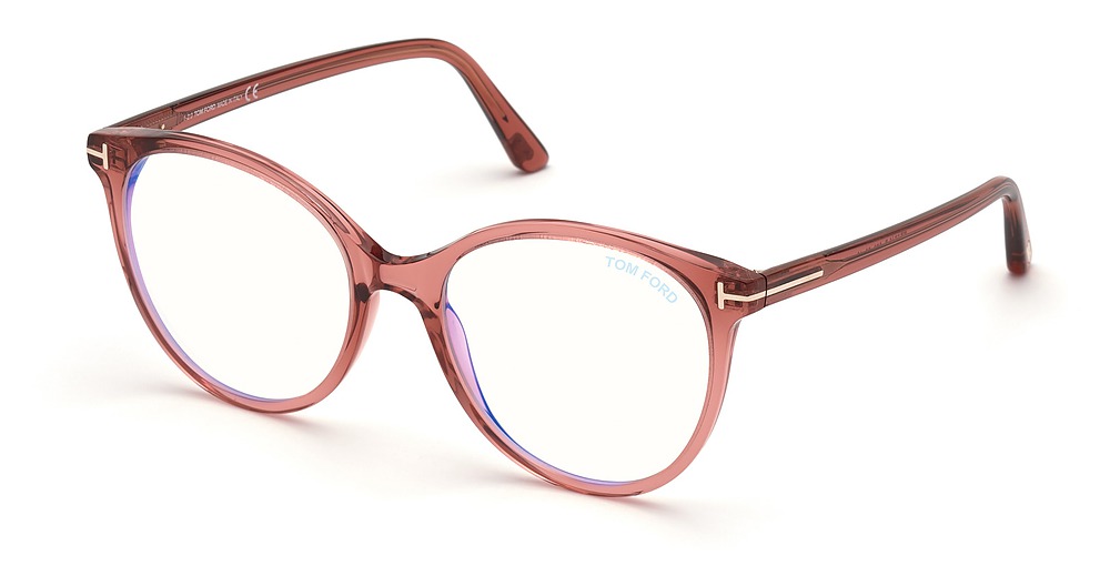 Tom Ford FT5742-B round eyeglasses in Shiny Pink