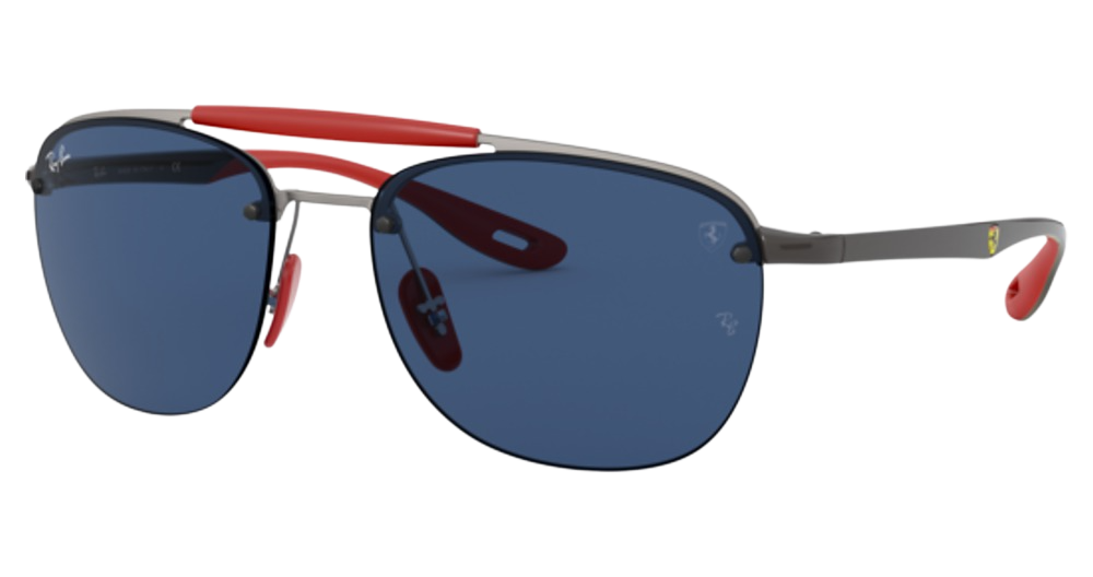 Ray-Ban RB3662M aviator sunglasses in Matte Gunmetal/Dark Blue
