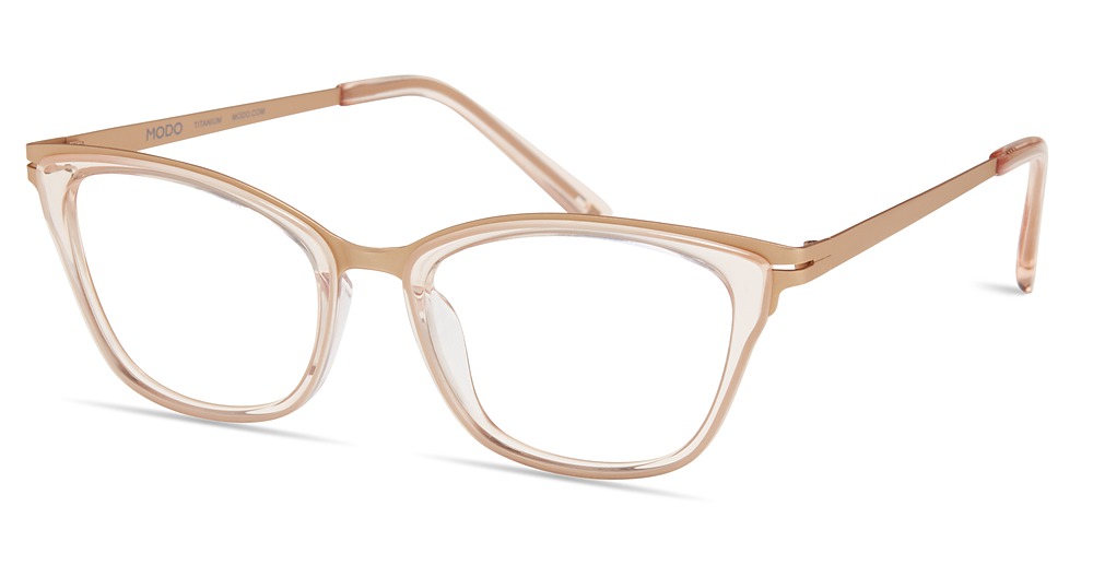 Modo 4529 round eyeglasses in Crystal Nude