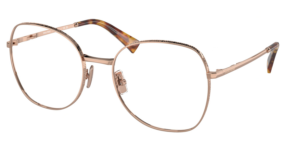 Miu Miu MU 52VV round eyeglasses in Rose Gold