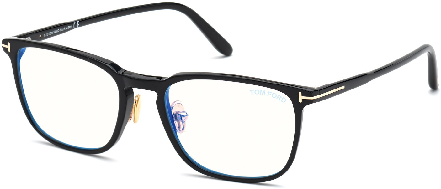001 - Shiny Black / Blue Block Lenses