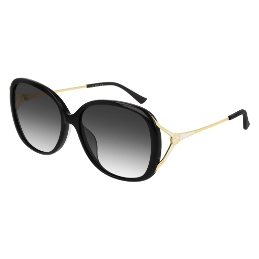 Gucci GG0649SK round sunglasses in Black Gold Grey/Nylon