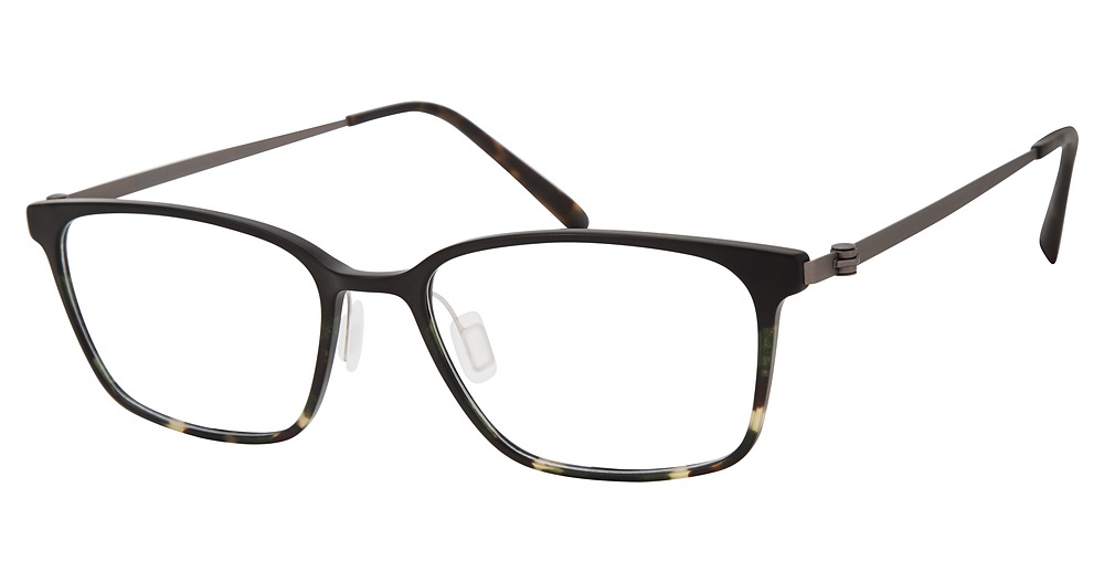 Modo 7009 Global Fit round eyeglasses in Matte Green Tortoise
