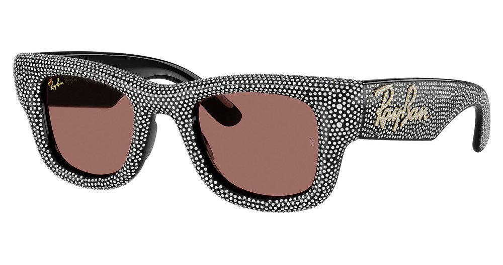 Ray-Ban RB4940BP WAYFARER PUFFER square sunglasses in Black/Dark Violet