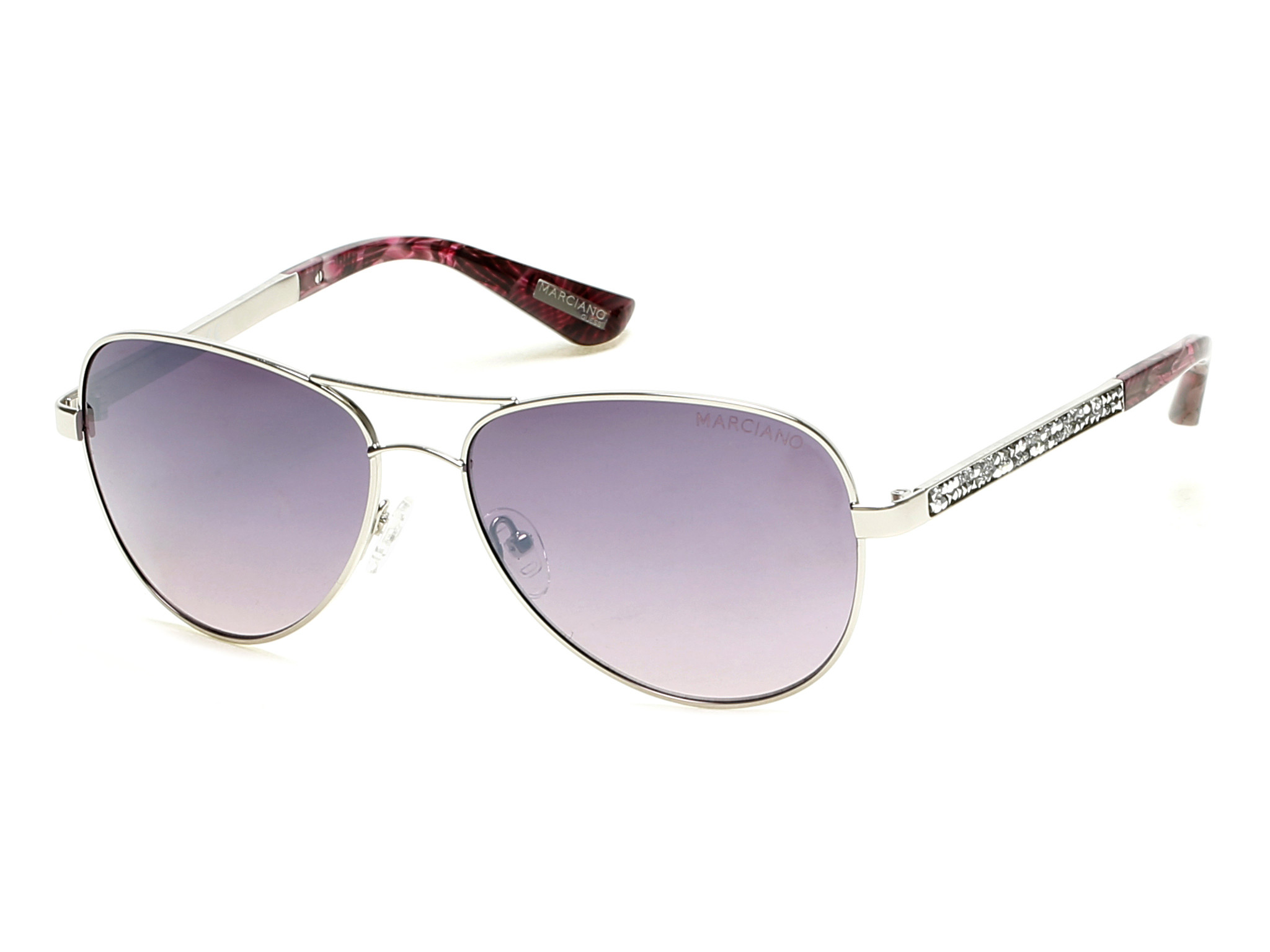 Shiny Silver/smoke-Violet Gradient With Light Flash Lens