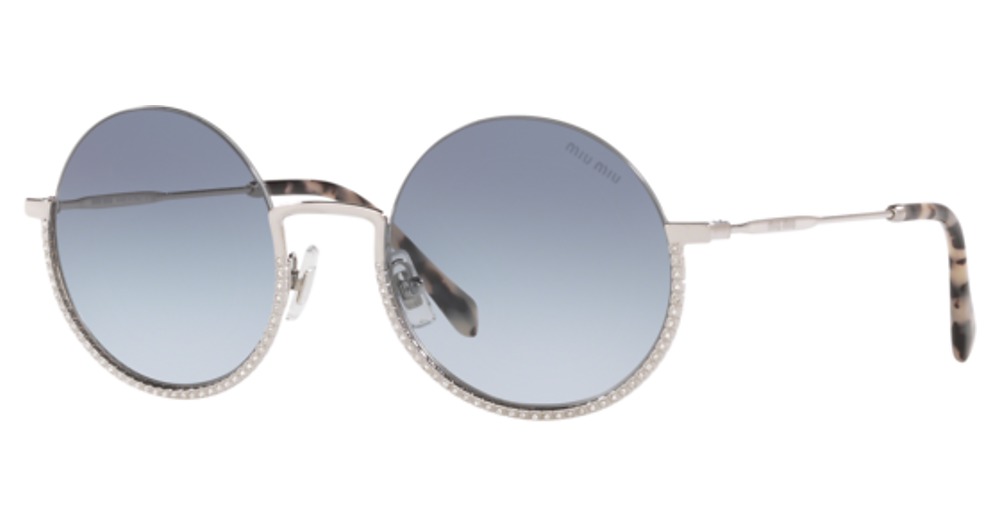 Miu Miu MU 69US round sunglasses in Silver/Blue Gradient