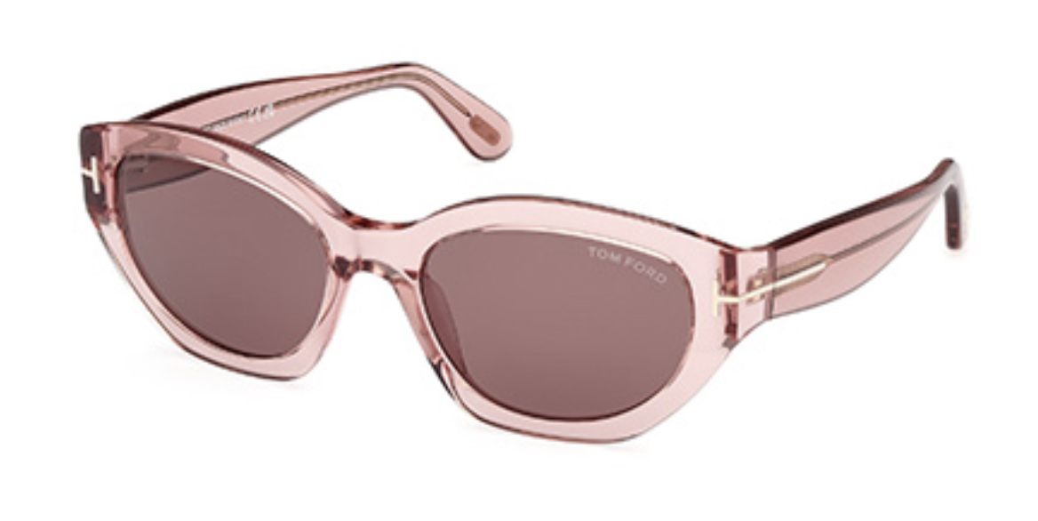 Tom Ford FT1086 irregular sunglasses in Shiny Pink/Brown