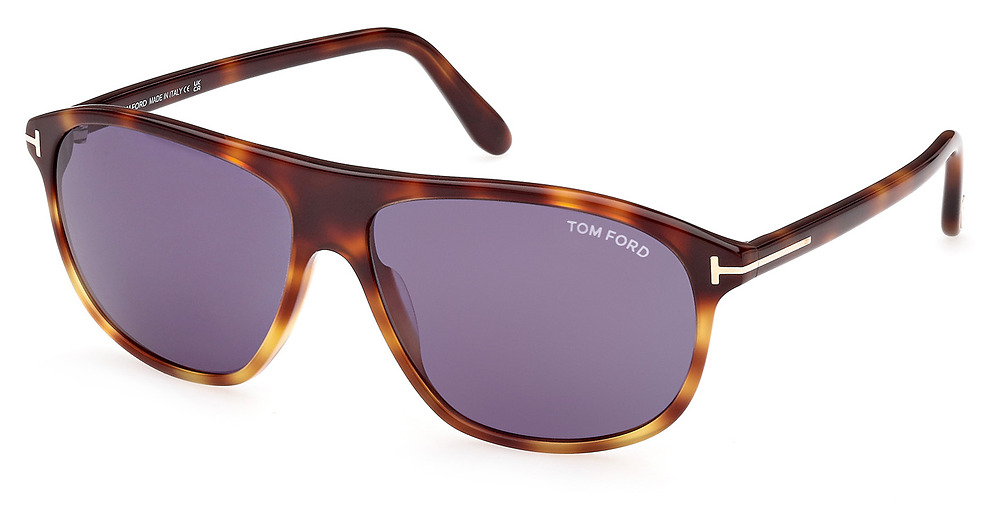 Tom Ford FT1027 square sunglasses in Havana/Other/Blue
