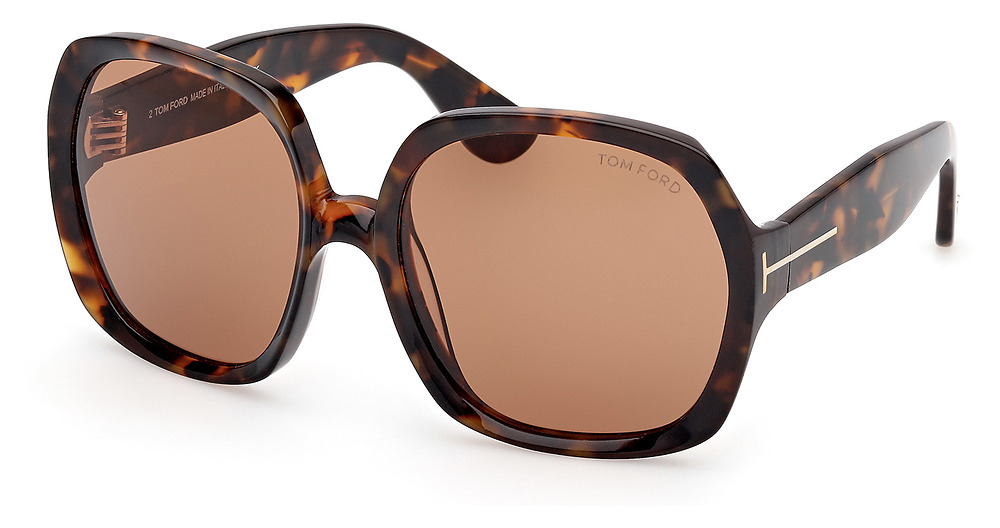 Tom Ford FT1221 square sunglasses in Dark Havana/Brown