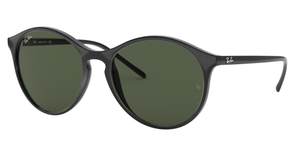 Ray-Ban RB4371 round sunglasses in Black/Dark Green