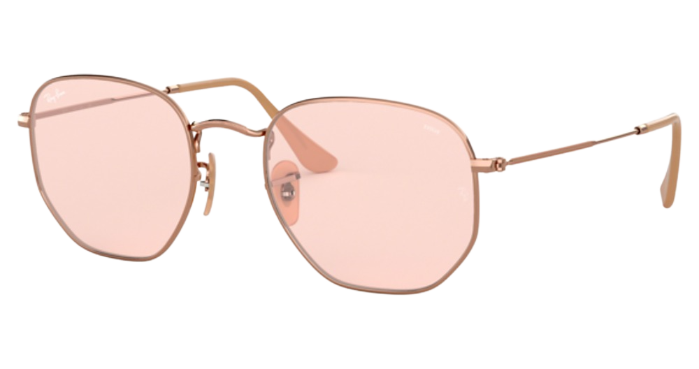 Ray-Ban RB3548N HEXAGONAL irregular sunglasses in Copper/Evolve Light Pink