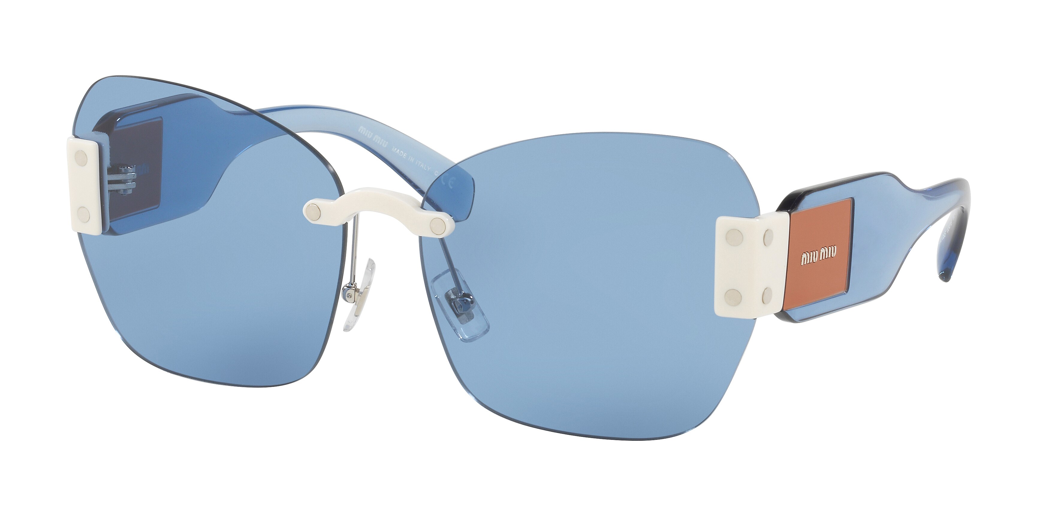 Miu Miu MU 08SS square sunglasses in Ivory