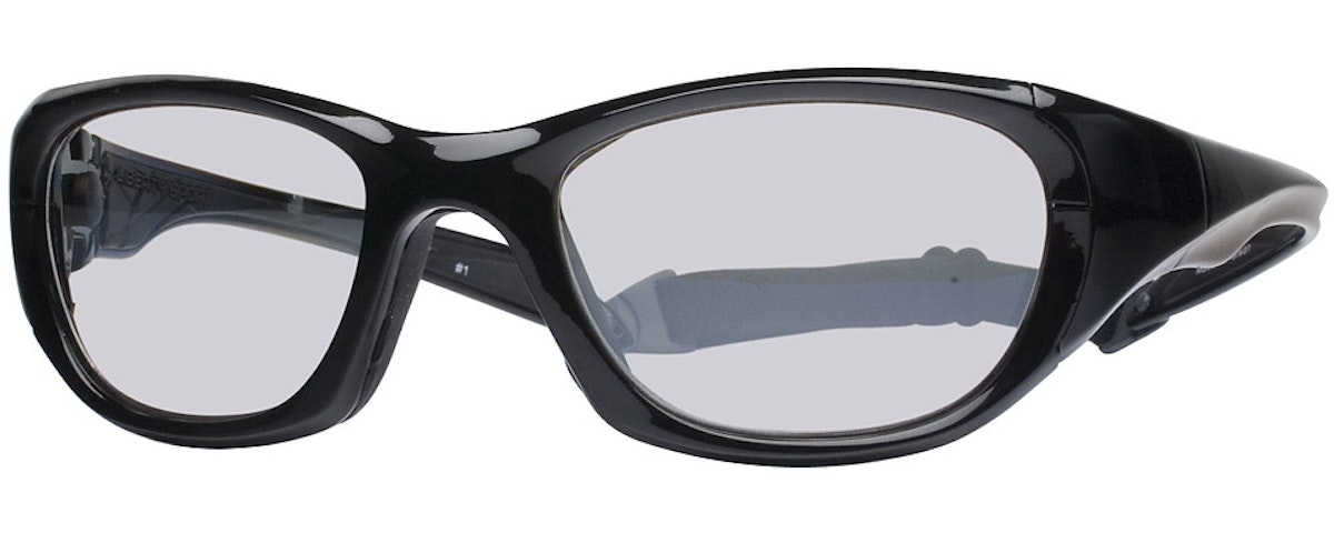 Shiny Black/Silver Stripe / Clear With Silver Flash Mirror
