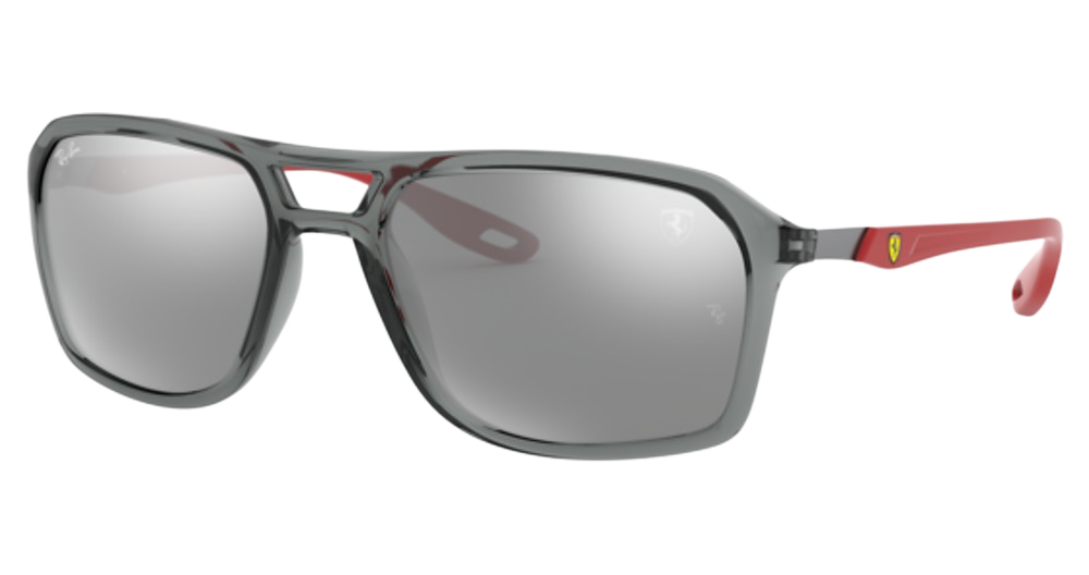 Ray-Ban RB4329M aviator sunglasses in Transparent Grey/Grey Mirror Silver