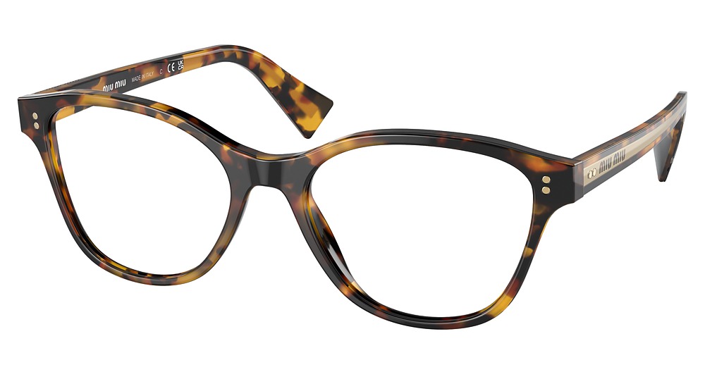 Miu Miu MU 02UV round eyeglasses in Honey Havana
