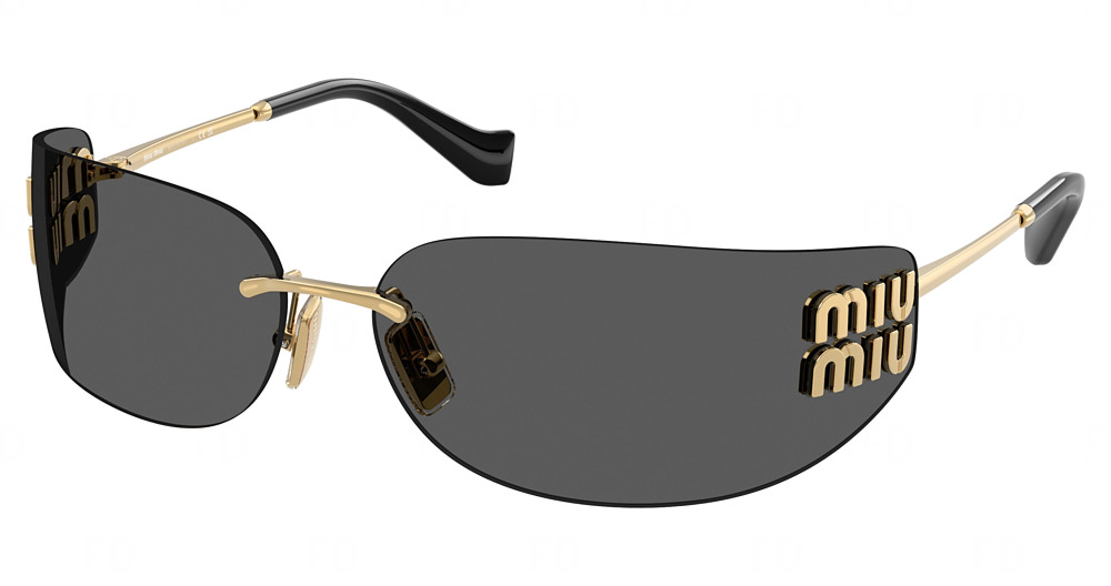 Miu Miu MU A51S round sunglasses in Gold/Dark Grey