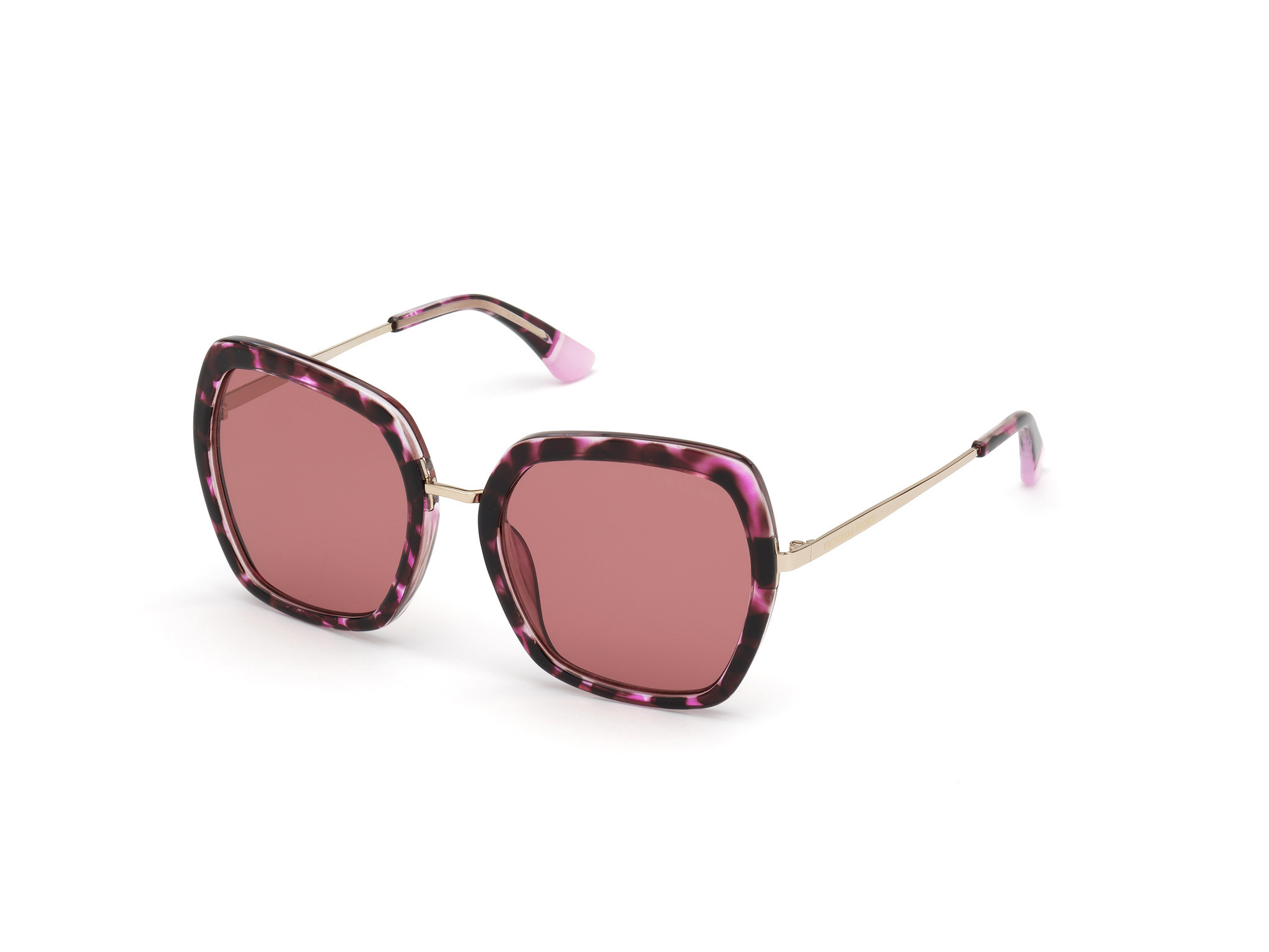 Pink Havana With Shiny Gold Metal, Pink Lens