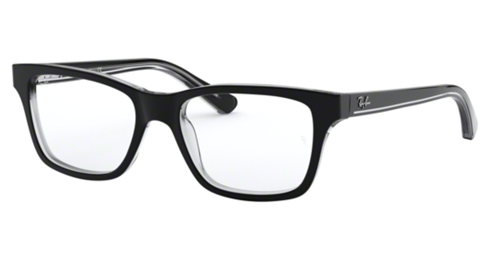 Ray-Ban RY1536 rectangle eyeglasses in Black on Transparent