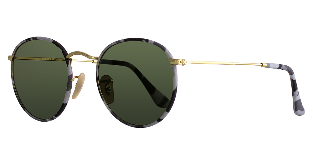 Ray-Ban RB3447JM ROUND FULL COLOR round sunglasses in Camouflage Grey/White/Green
