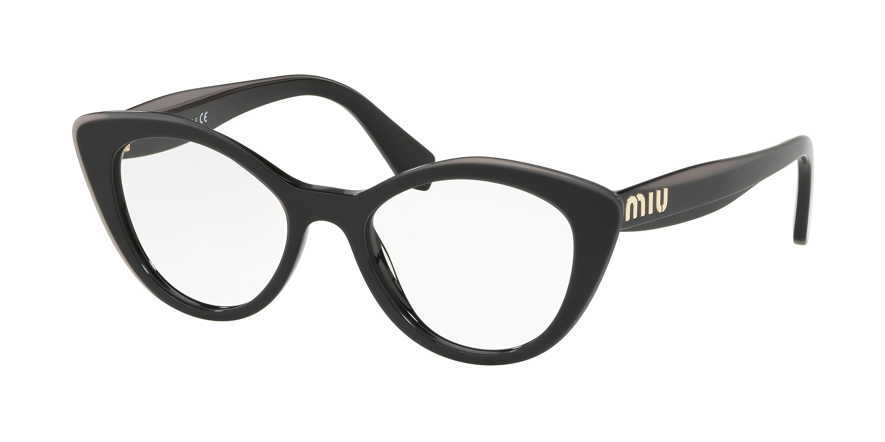 Miu Miu MU 01RV cateye eyeglasses in Black Top Grey