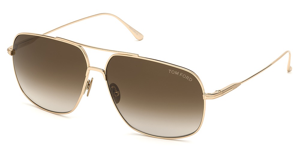 Tom Ford FT0746 aviator sunglasses in Shiny Rose Gold/Gradient Roviex