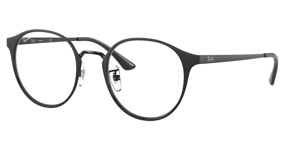 Ray-Ban RX8770D round eyeglasses in Matte Black on Black