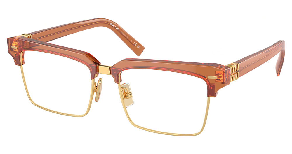Miu Miu MU 11XV rectangle eyeglasses in Caramel Trasparent