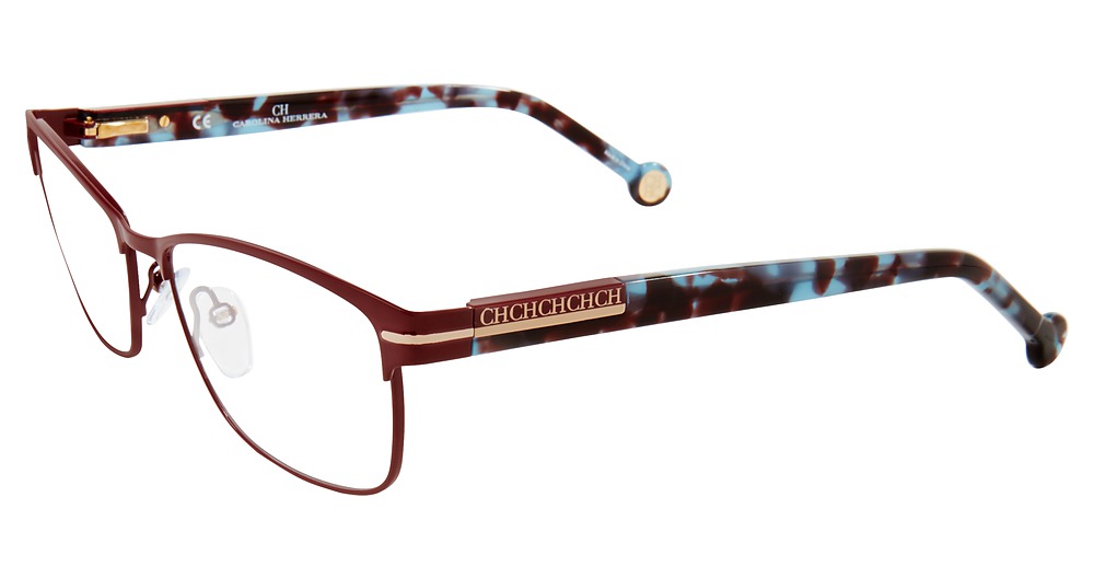 Carolina Herrera VHE096K rectangle eyeglasses in Burgundy 07 Fl