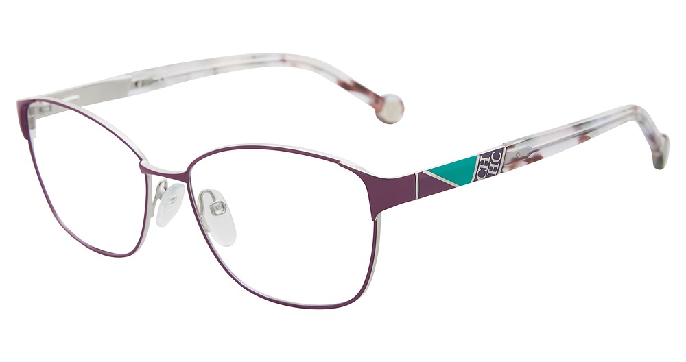 Carolina Herrera VHE109K round eyeglasses in Purple 0 S46