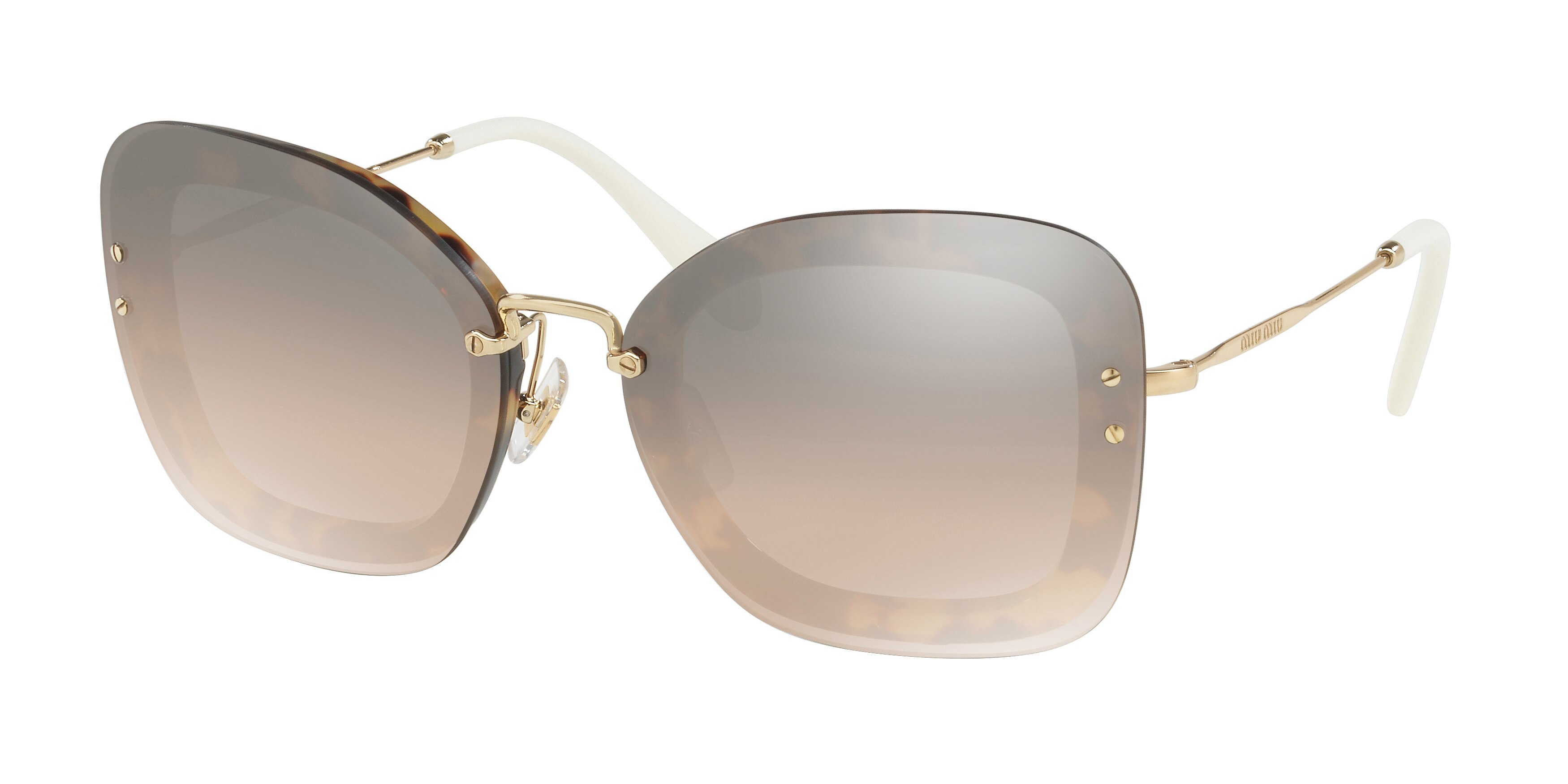 Miu Miu MU 02TS rectangle sunglasses in Light Havana