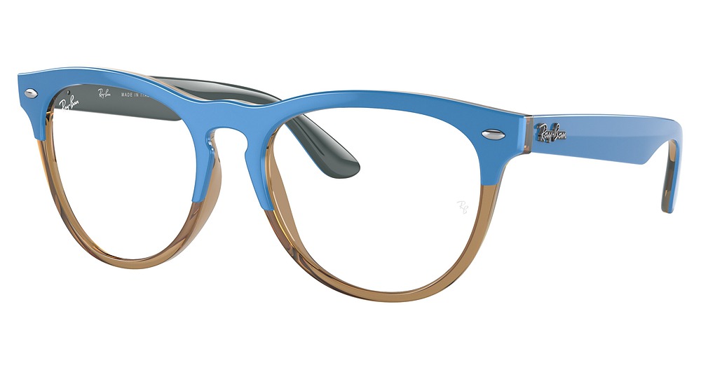 Ray-Ban RX4471V IRIS round eyeglasses in Azure on Transp Light Brown