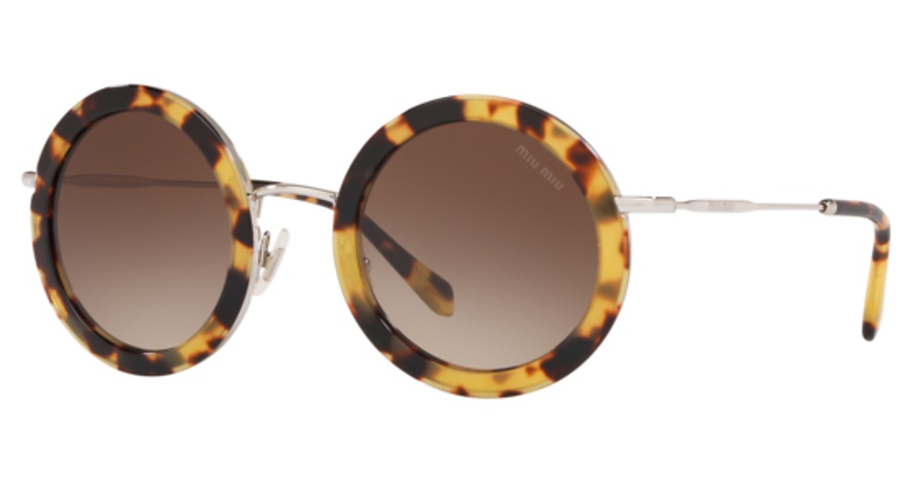 Miu Miu MU 59US CORE COLLECTION round sunglasses in Light Havana/Brown Gradient