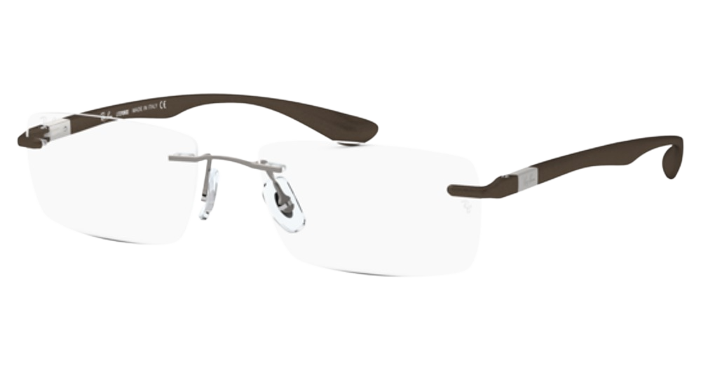 Ray-Ban RX8724 round eyeglasses in Light Brown