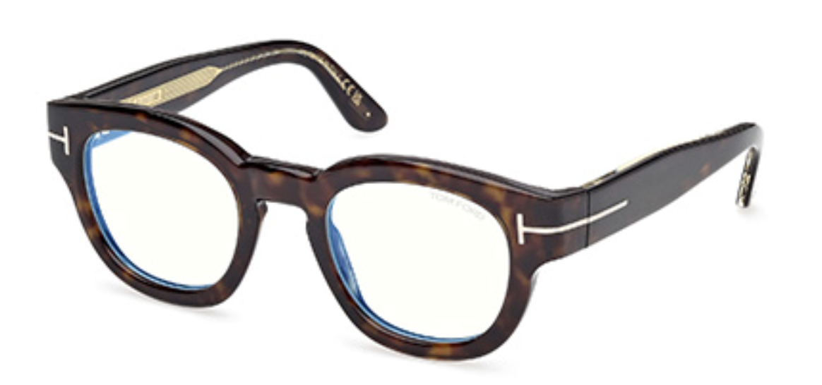 Tom Ford FT6028-B round eyeglasses in Havana/Other