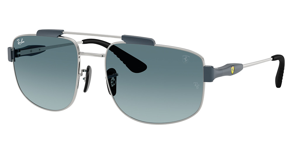 Ray-Ban RB3789M aviator sunglasses in Silver/Blue Gradient Grey