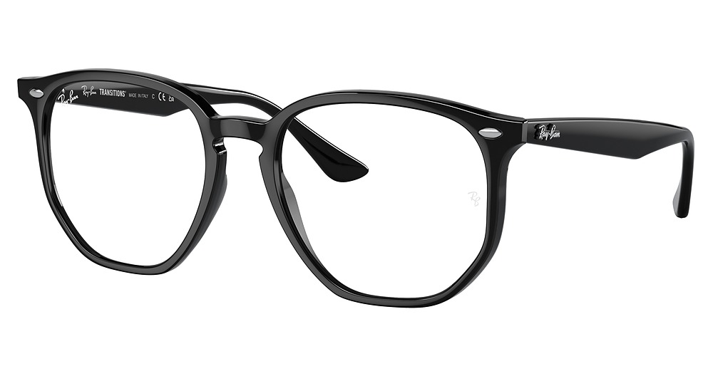 Ray-Ban RB4306 round sunglasses in Black/Photo Clear To Grey Quarz