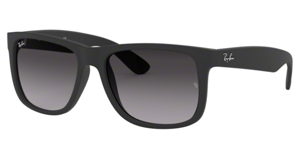Ray-Ban RB4165F JUSTIN round sunglasses in Rubber Black/Light Grey Gradient Dark Grey