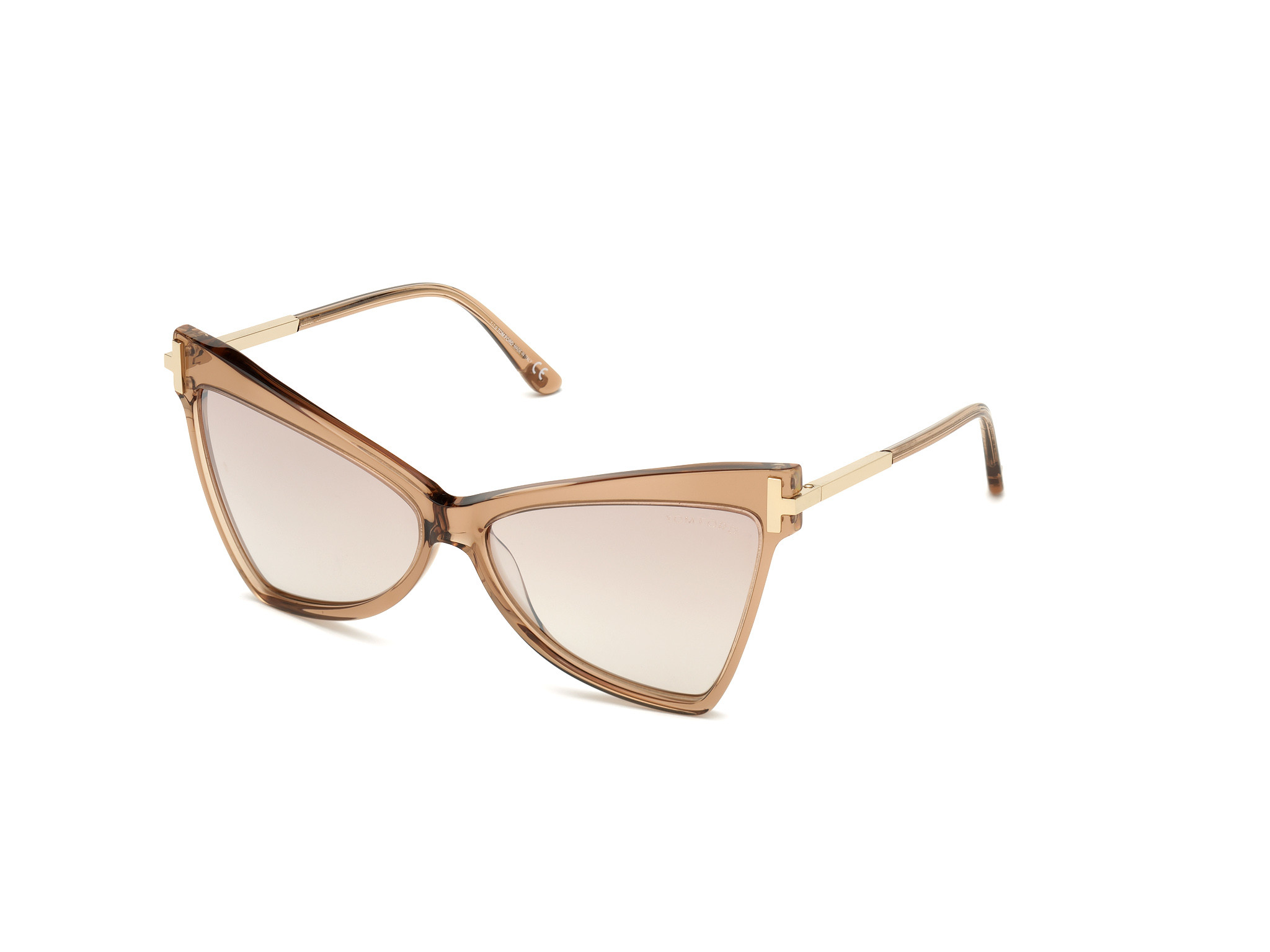 Rose Champagne W. Rose Gold Temples/ Grad. Brown Silver Flash Lenses