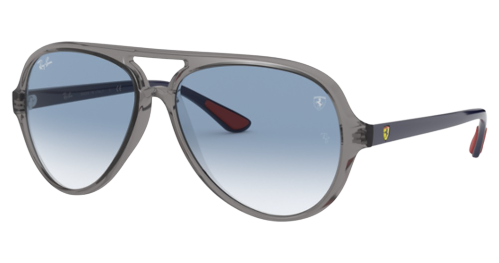 Ray-Ban RB4125M aviator sunglasses in Transparent Grey/Clear Gradient Blue